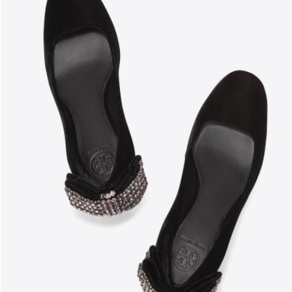 Tory burch black velvet rhinestone bow pump - Picture 4 of 5